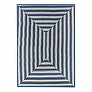 Tmavě modrý venkovní koberec Floorita Braid, 133 x 190 cm