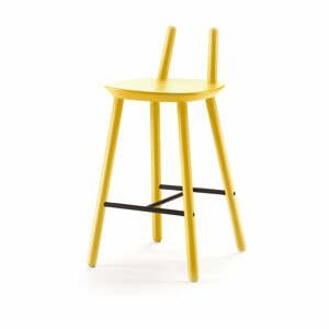 Žlutá  barová židle z masivu EMKO Naïve