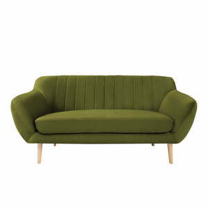 Zelená sametová pohovka Mazzini Sofas Sardaigne, 158 cm