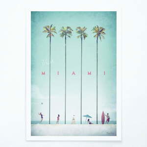 Plakát Travelposter Miami, A3