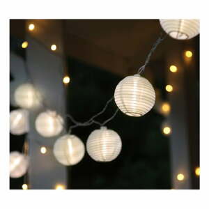 Bílý světelný LED řetěz s lampiony vhodný do exteriéru Best Season Festival, 10 světýlek