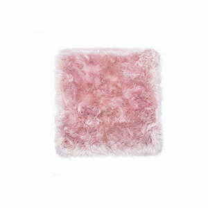 Růžový koberec z ovčí kožešiny Royal Dream Zealand Square, 70 x 70 cm