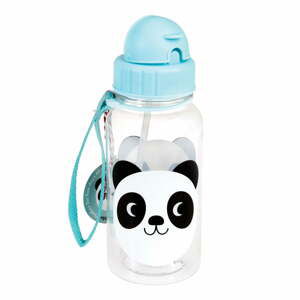 Modrá dětská láhev s brčkem Rex London Miko The Panda, 500 ml