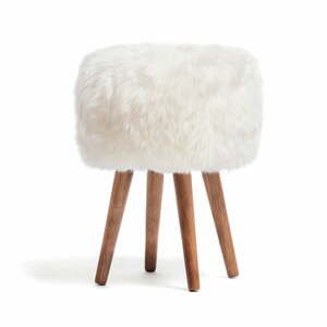 Stolička s bílým sedákem z ovčí kožešiny Native Natural, ⌀ 30 cm