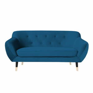 Modrá pohovka s černými nohami Mazzini Sofas Amelie, 158 cm