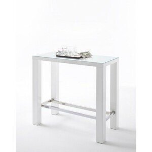 Barový stolek Jordy 120x107x60 cm (bílá, stříbrná)