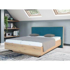 Dřevěná postel Leticia 180x200, dub, včetně matrace